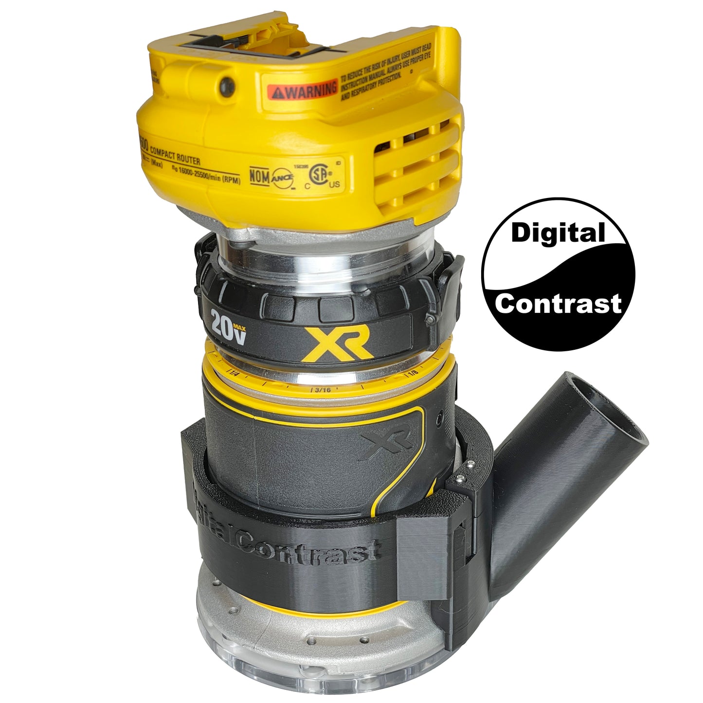 DeWalt DWC600 & DWP611 Fixed Base Trim Router Hose Adapter, Large Polycarbonate Window