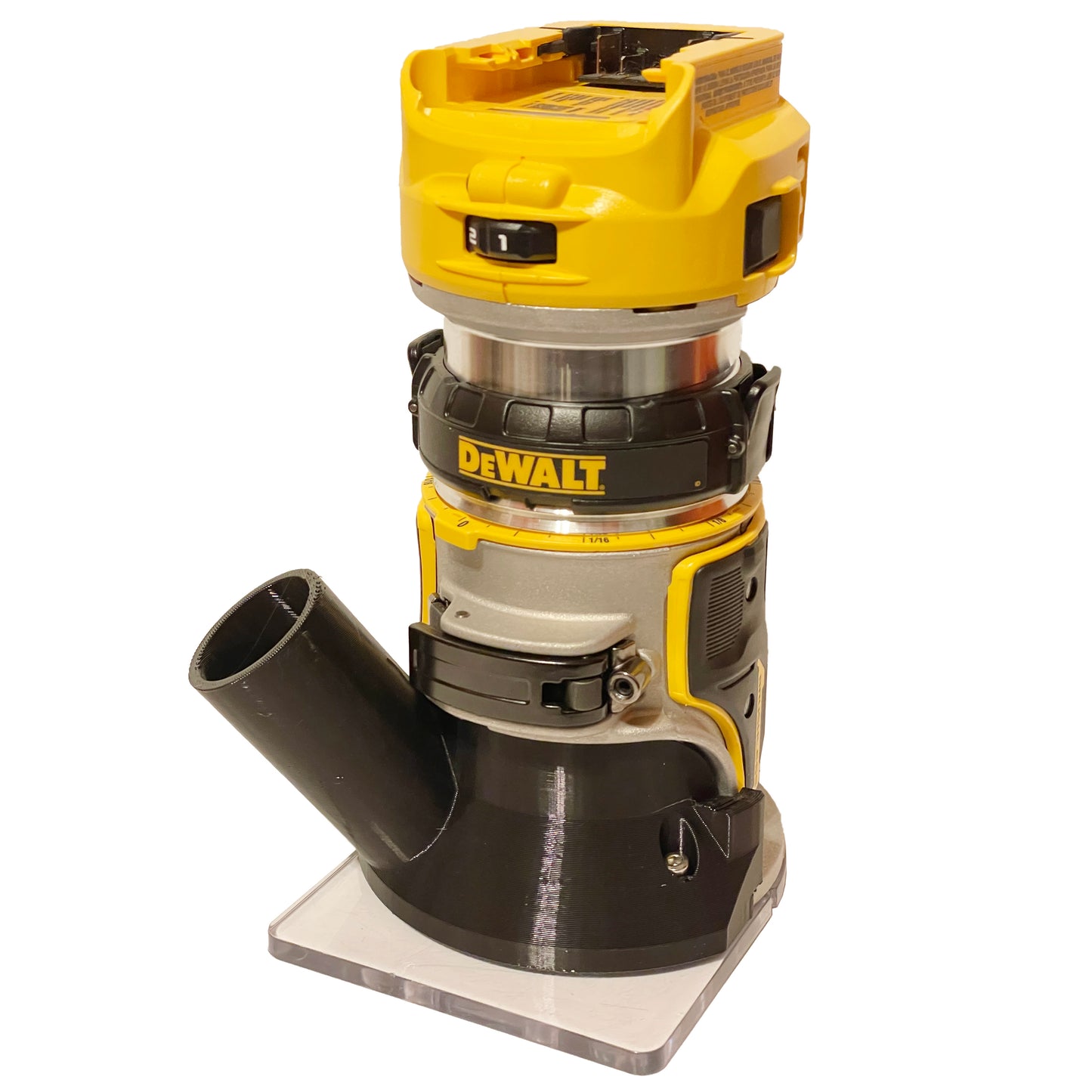 DeWalt DCW600 & DWP611 Fixed Base Trim Router Hose Adapter