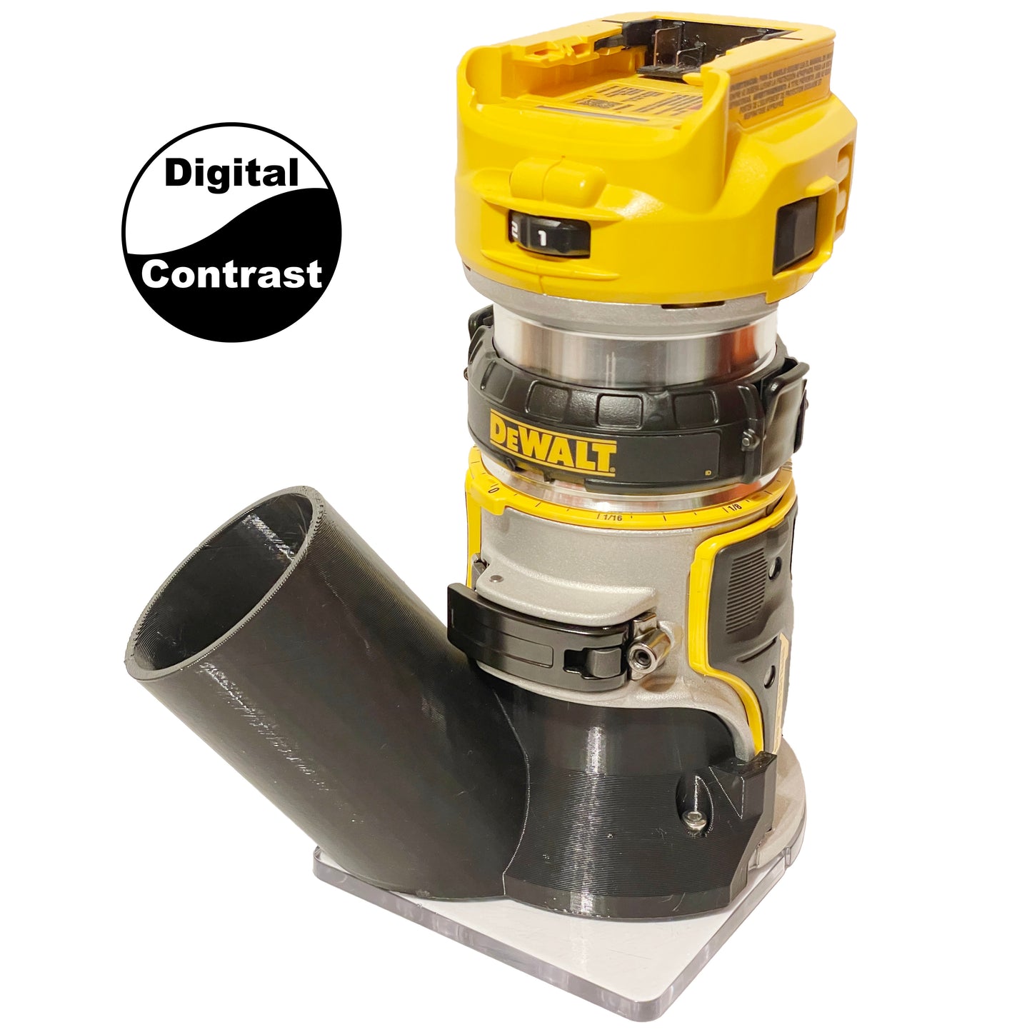 DeWalt DCW600 & DWP611 Fixed Base Trim Router Hose Adapter
