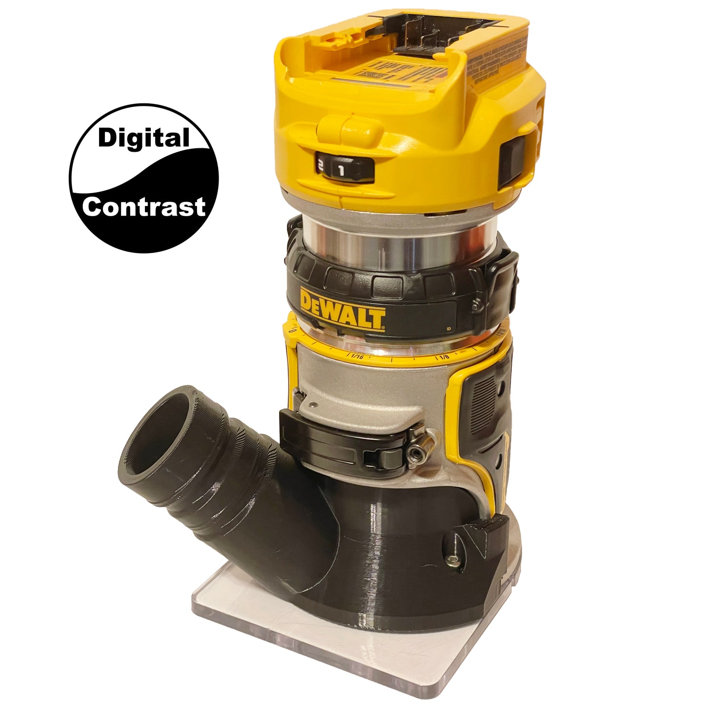 DeWalt DCW600 & DWP611 Fixed Base Trim Router Hose Adapter