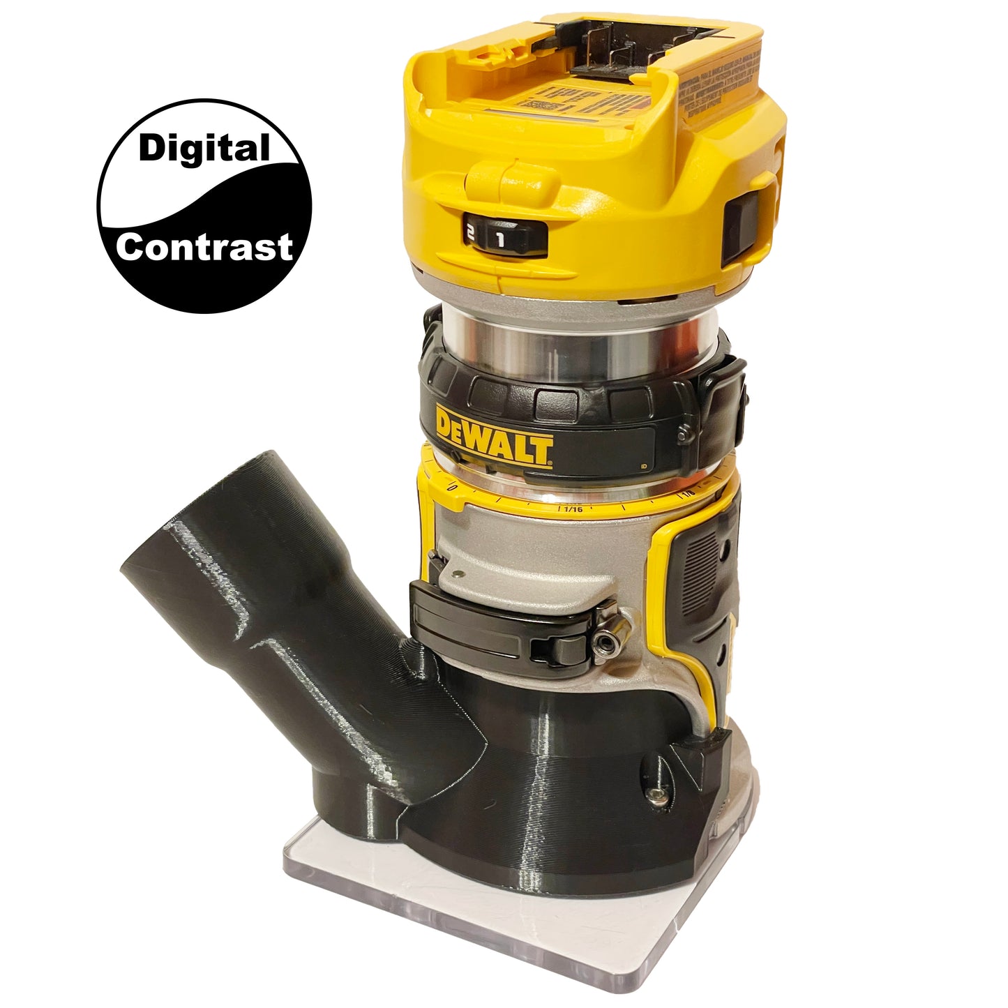DeWalt DCW600 & DWP611 Fixed Base Trim Router Hose Adapter